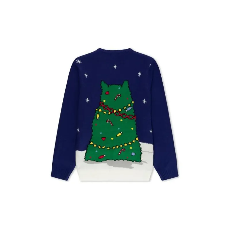 RIPNDIP Litmas Tree Light Up Knit Sweater Sweater Men's Marine Blue-1