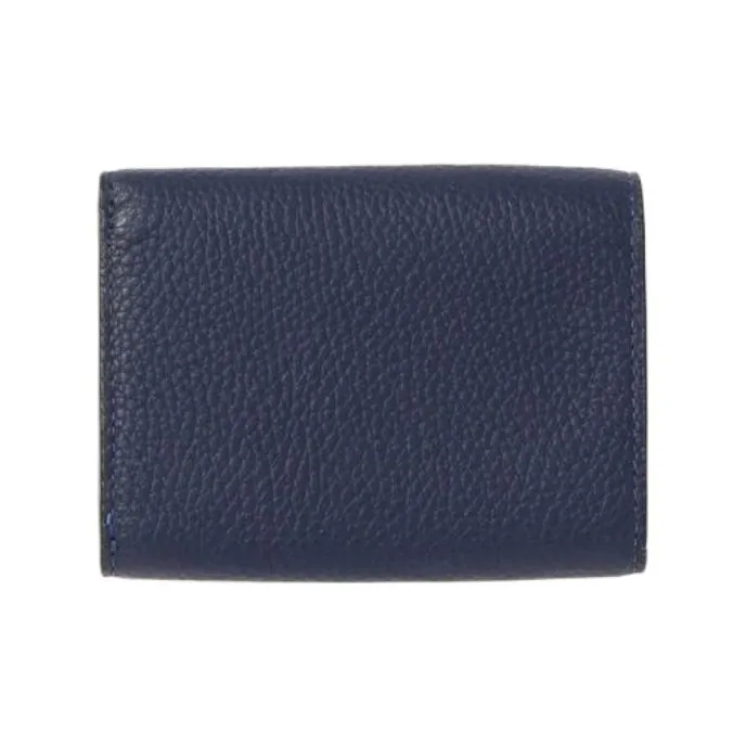 COACH Polished Pebble Leather Wallet Unisex Blue-7