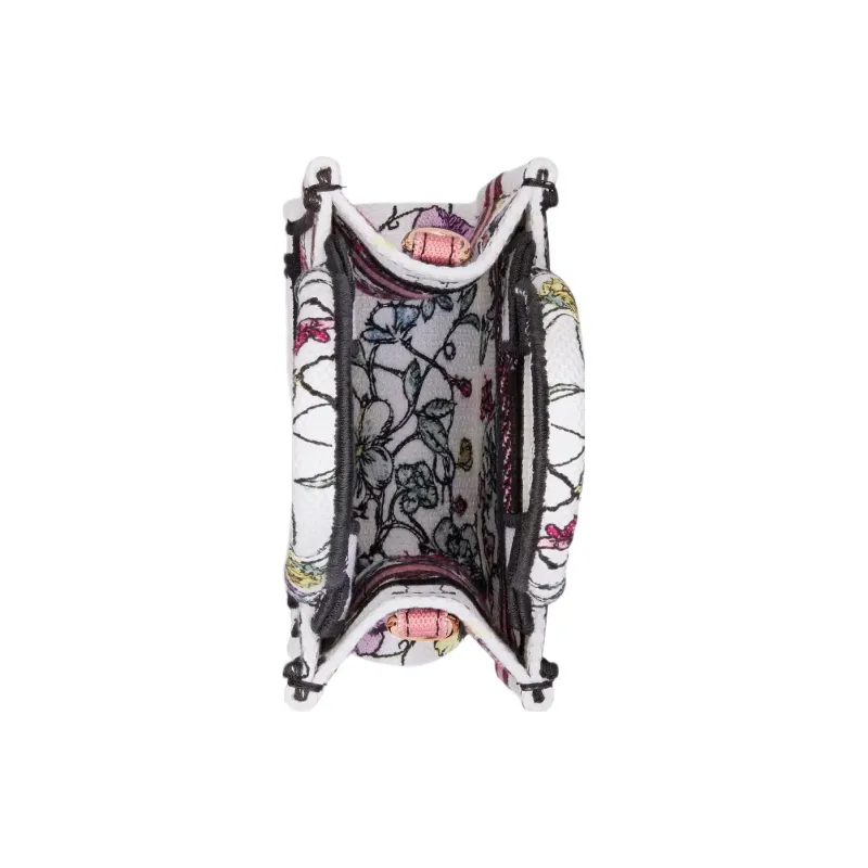 DIOR Embroidery Tote Bag Shopping Bag Cell Phone Pouch Shoulder Bag Crossbody Bag Handbag Mini Women's White-3