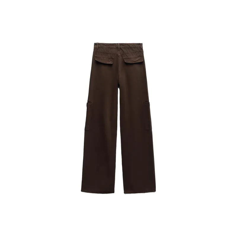 ZARA Cargo Pants Women's Brown-1