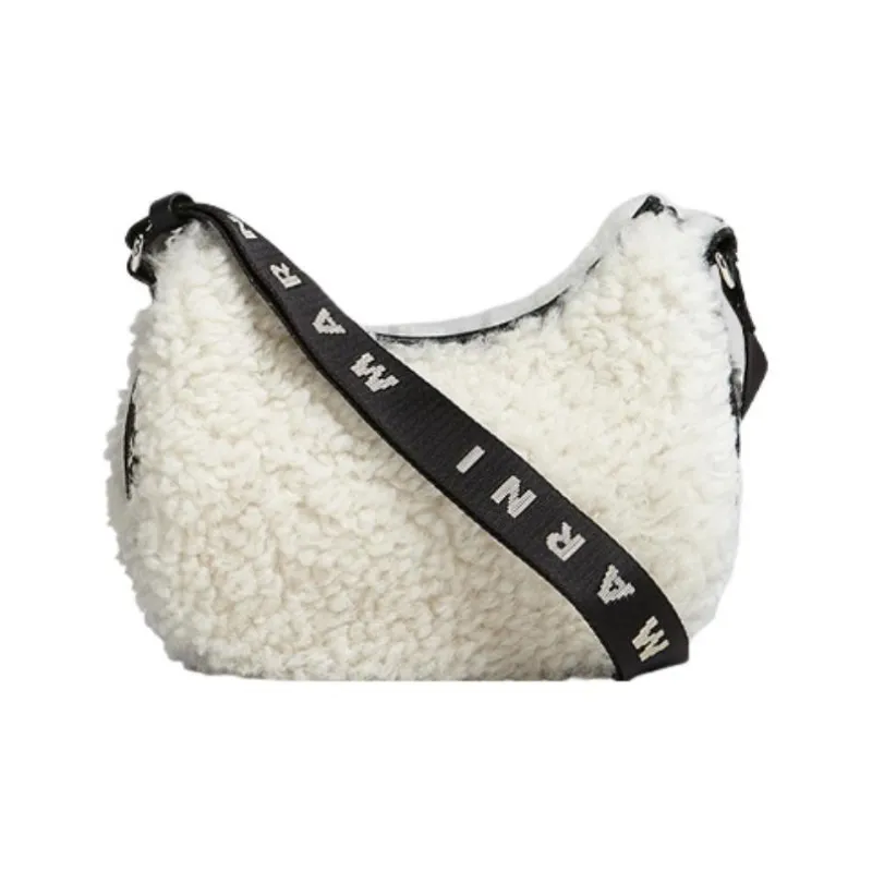 MARNI Zipped Shearling Crossbody Bag-0