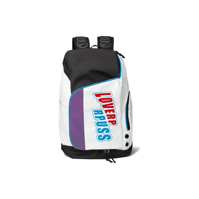 LOVERPUSS Polyester Backpack Unisex White Black/White Blue/Cool Black-7