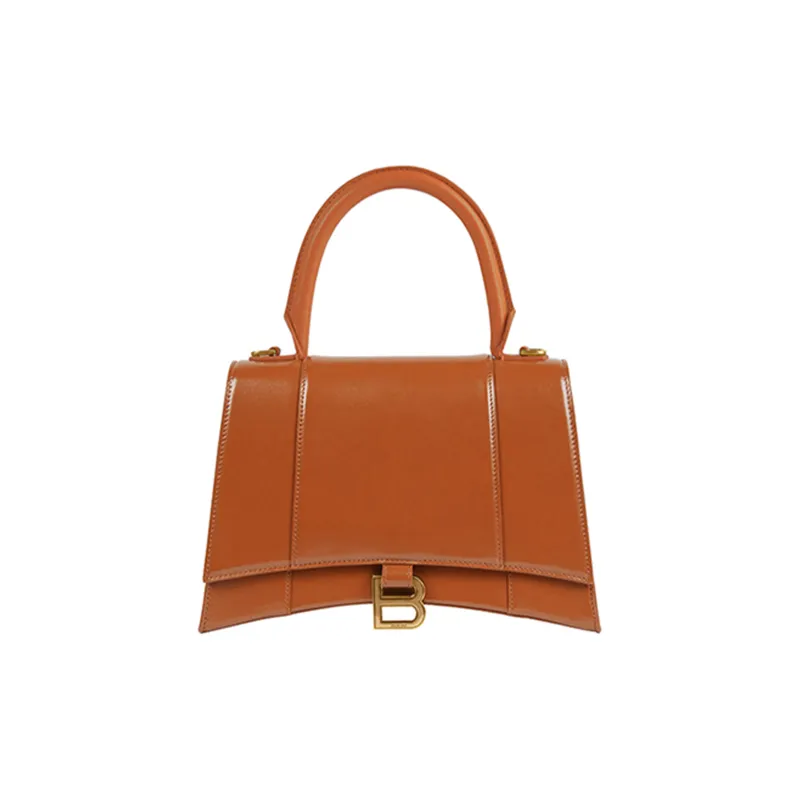 Balenciaga Cow Leather Hourglass Bag Shoulder Bag Crossbody Bag Handbag Medium Size Women's Maple Leaf-0