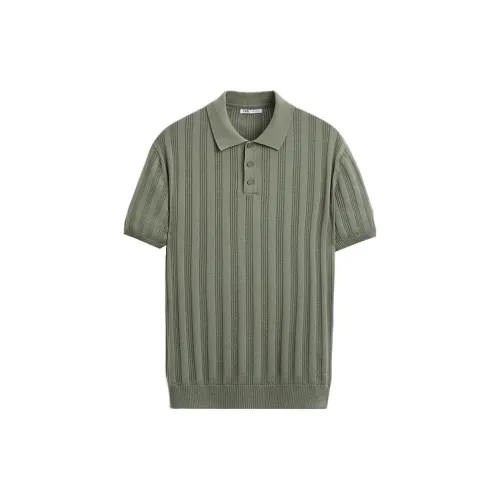 ZARA Polo Shirts Men Green