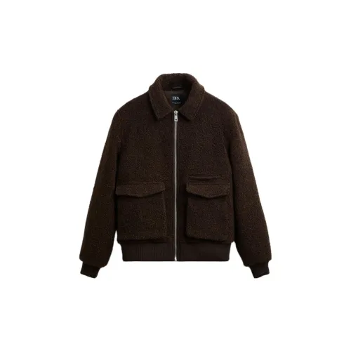 ZARA Jackets Men Brown