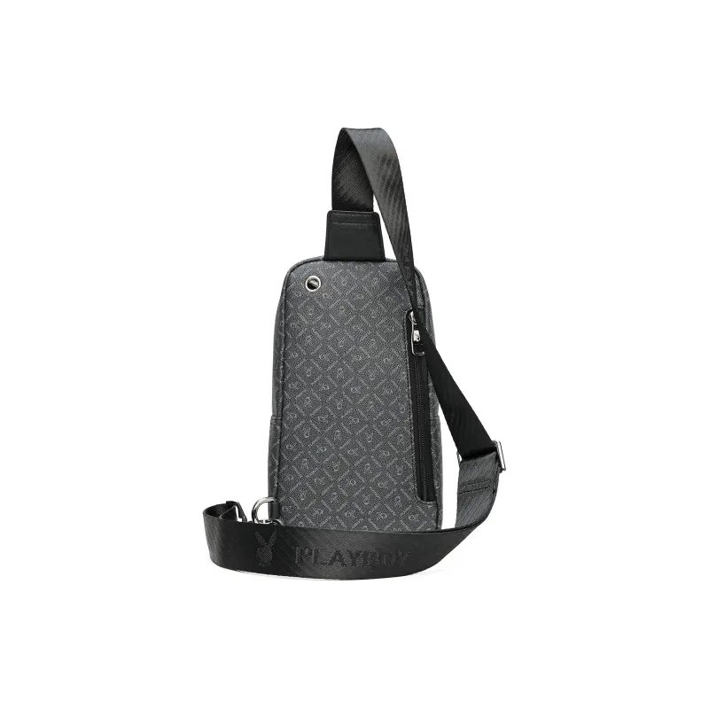 Playboy Polyvinyl Chloride Cycling Bag, Crossbody Bag, Shoulder Bag Men's Black Gray-1