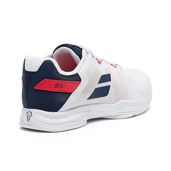 Babolat Anti Slip Wear Resistant Low Top Tennis Shoes Men's White-3