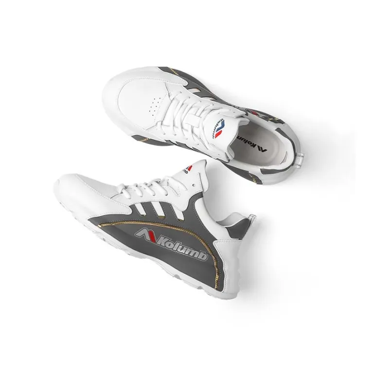 KOLUMB Cushioning, Wear Resistant Low Top Outdoor Shoes Men's White Gray-2