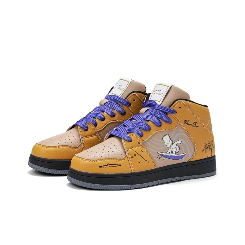 The Simpsons Slip-Resistant Cushioning Wear-Resistant Breathable High-Top Skateboard Shoes-9