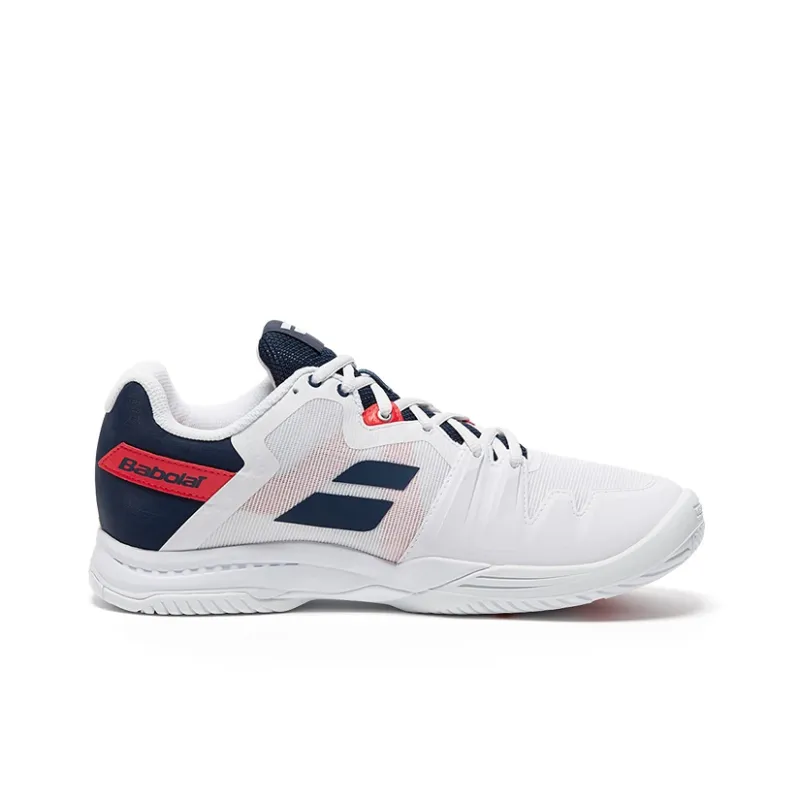 Babolat Anti Slip Wear Resistant Low Top Tennis Shoes Men's White-1