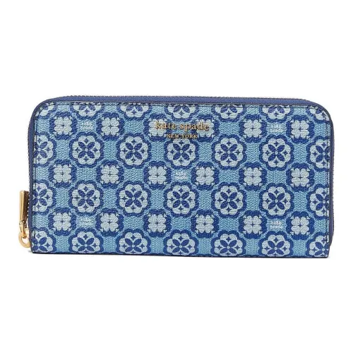 Kate Spade Coated Canvas Wallet Women's Blue