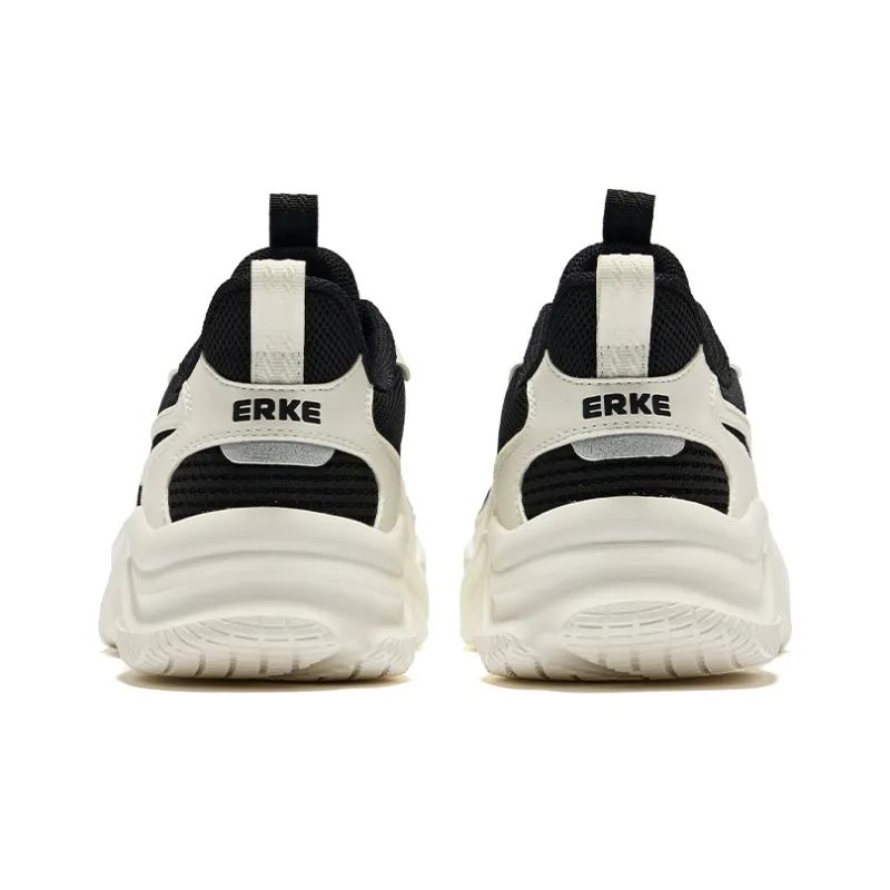 Erke Jie Ao 2.0 Cushioning Anti Slip And Wear Resistant Low Top Casual Shoes Men's Jet Black Microcrystal White-3