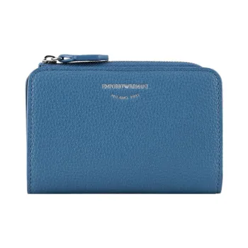 EMPORIO ARMANI MyEA Series Polyester Coin Purse Wallet Women's Sky Blue