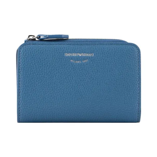 EMPORIO ARMANI MyEA Series Polyester Coin Purse Wallet Women's Sky Blue