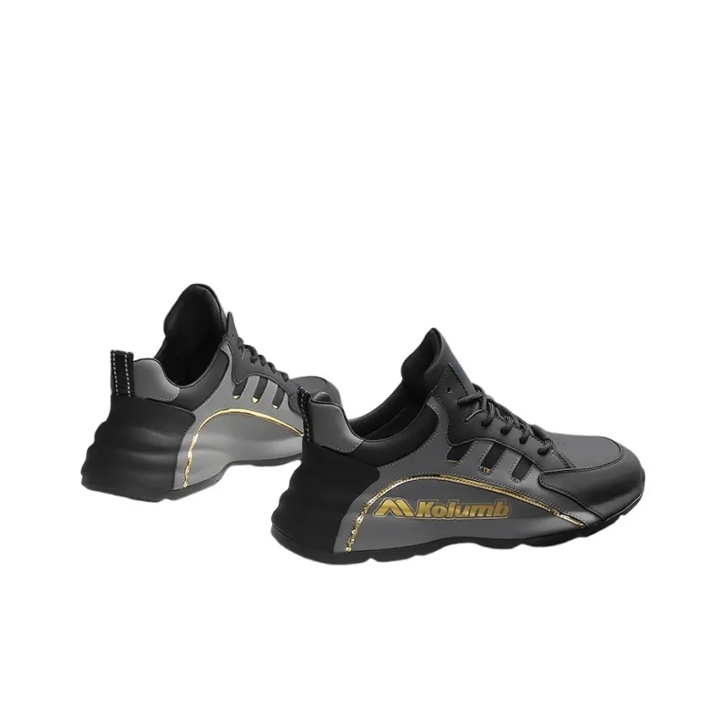 KOLUMB Cushioning, Wear Resistant Low Top Outdoor Shoes Men's Black Gray-5