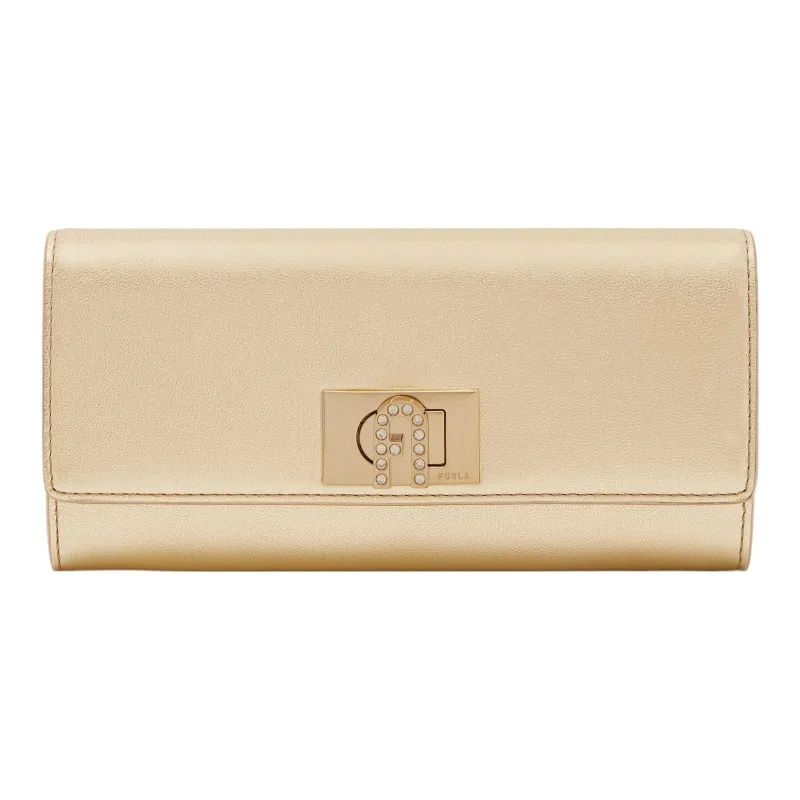 Furla 1927 Collection Calfskin Wallet Extra Large Women's Gold-0