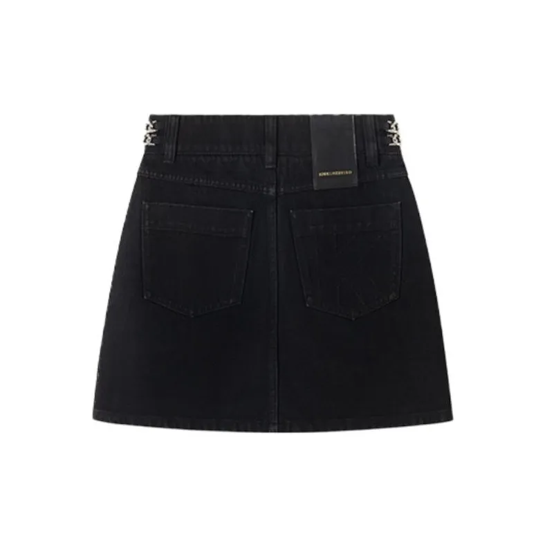 KARL LAGERFELD Denim Short Skirts Women's Black-1