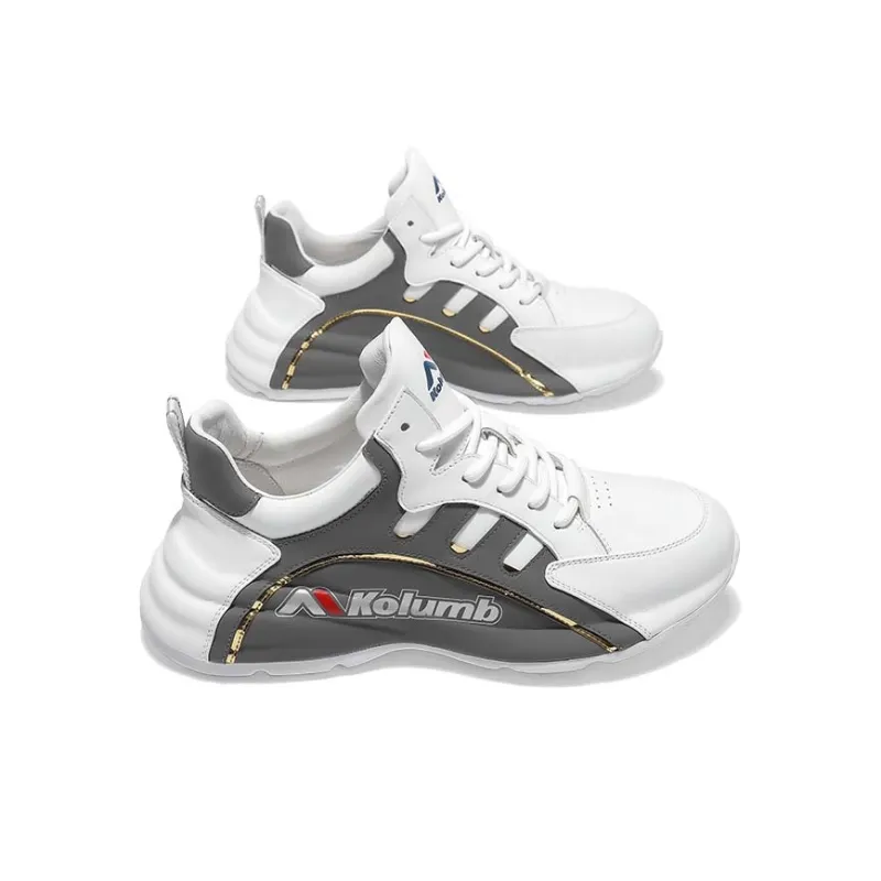 KOLUMB Cushioning, Wear Resistant Low Top Outdoor Shoes Men's White Gray-1