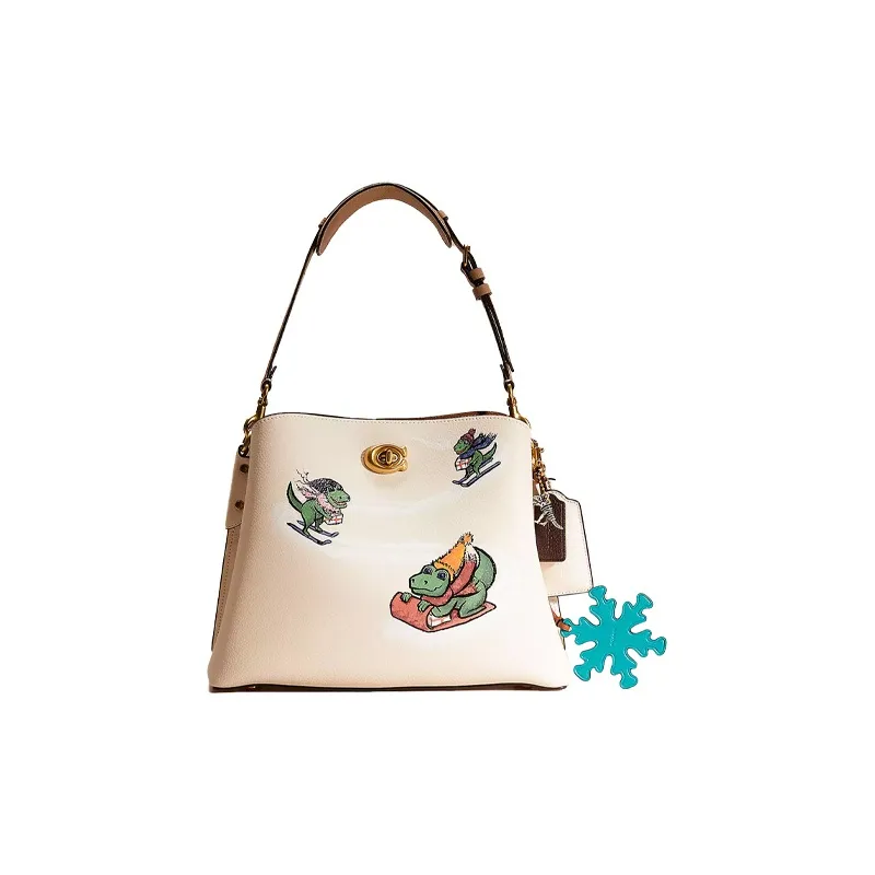 COACH Willow Leather Tote Bag Shopping Bag Handbag Shoulder Bag Large Size Women's Brass & Chalk Multicolor-0