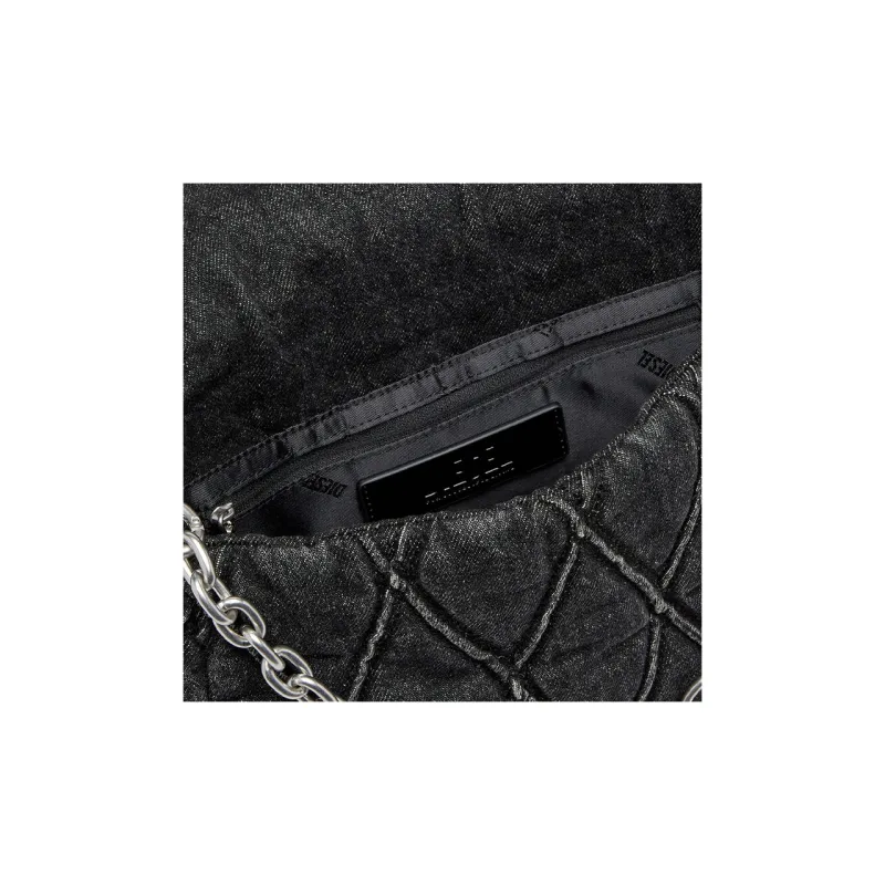 DIESEL Charm D L Denim Shoulder Bag-4