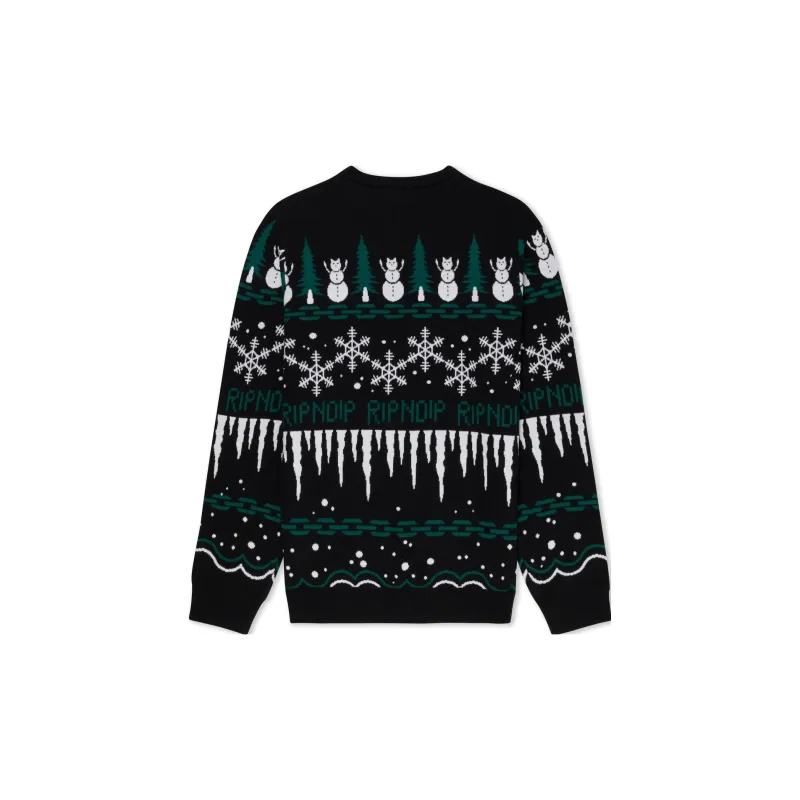 RIPNDIP FW23 Crew Neck Pullovers Unisex Street Style Long Sleeves Logo Sweater Unisex Black-1