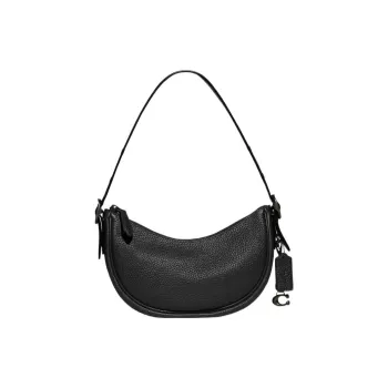 COACH Luna Soft Pebbled Leather Shoulder Bag, Handbag, Shoulder Bag Women's Black