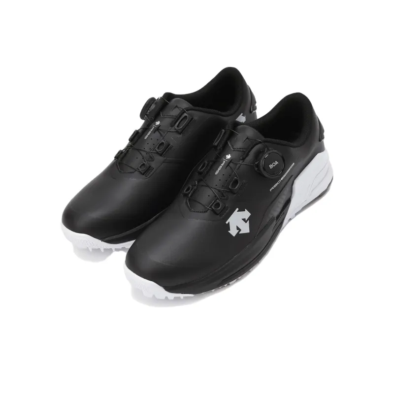 DESCENTE Cushioning, Wear Resistant Low Top Golf Shoes Men's Black White-1