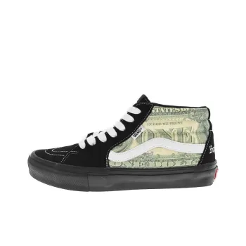 Grosso Supreme X Skate Vans Mid 'Dollar Bill Black'