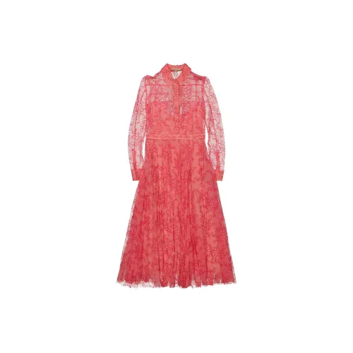 Burberry Long Sleeved Dress Women's Rose Red