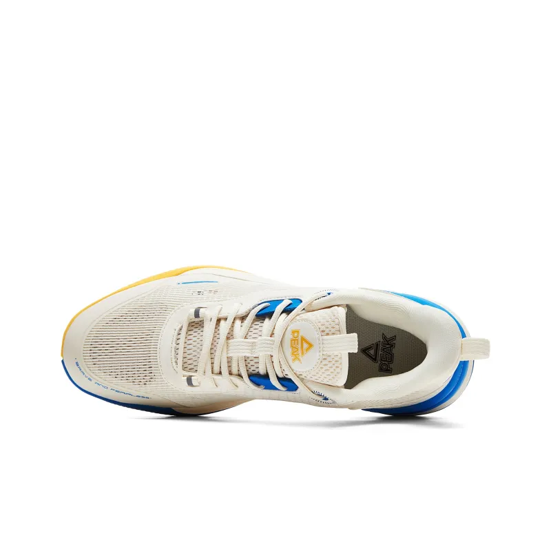 PEAK Basketball Shoes Men Low Top Ecru/Colorful Blue-3
