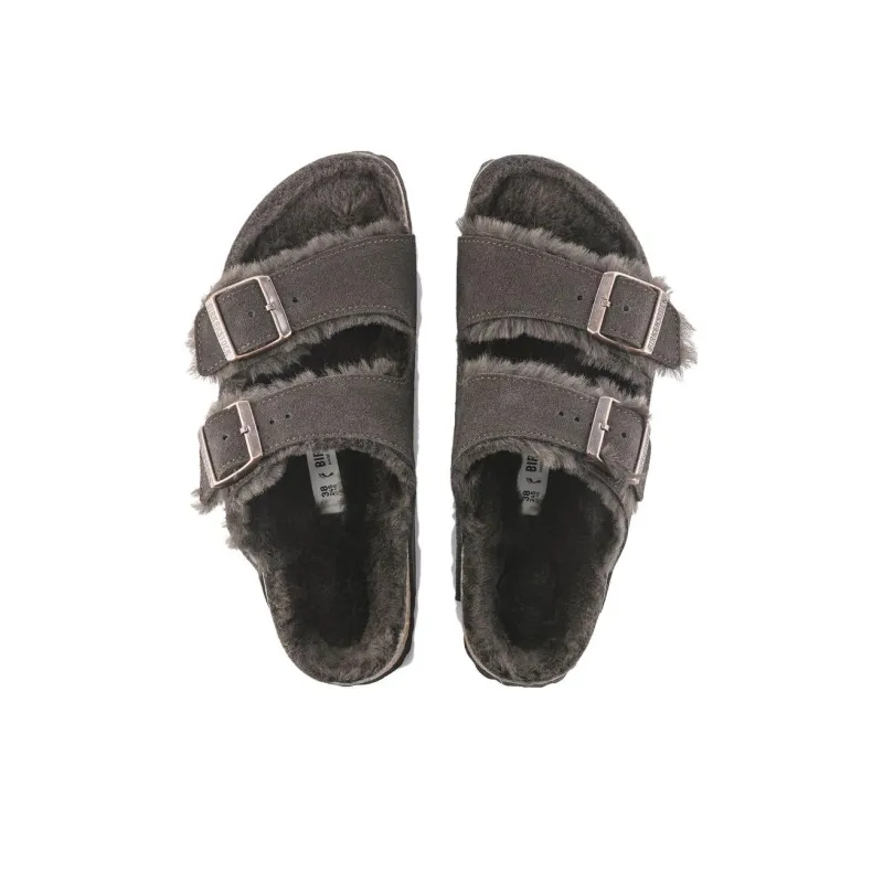 Birkenstock Arizona Shearling Suede Leather 'Mocca'-3