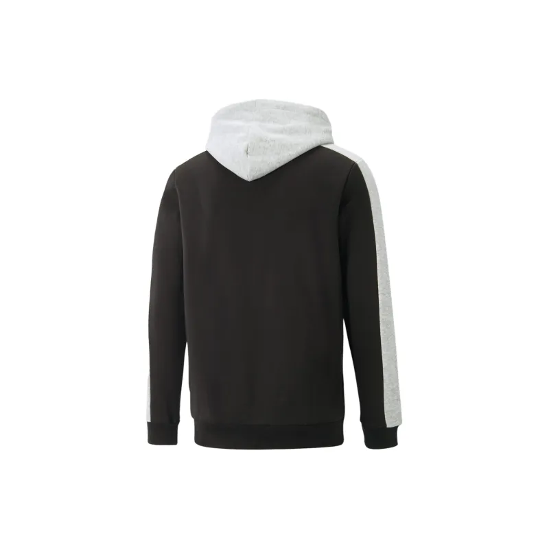 PUMA Essentials Block Tape Hoodie Men Sweatshirt Men's Gray-Black-1