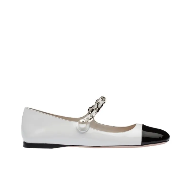 MIU MIU Patent Leather Ballerina Pumps-1