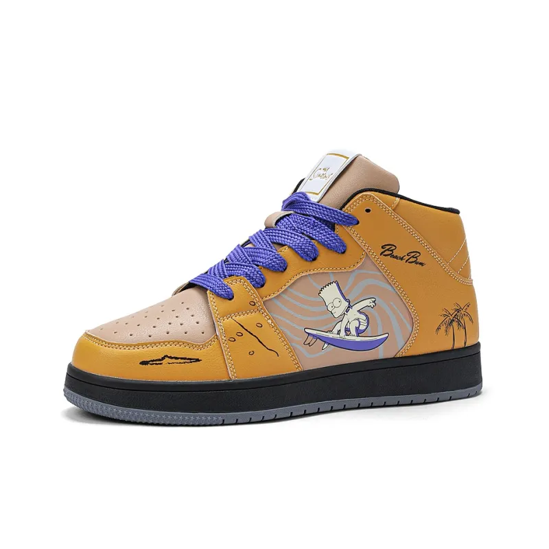 The Simpsons Slip-Resistant Cushioning Wear-Resistant Breathable High-Top Skateboard Shoes-8