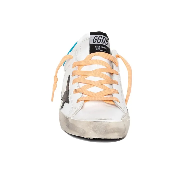 Golden Goose Super Star Low Top Stylish Skateboarding Shoes Women's White Blue-4