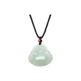 Jadeite Maitreya Buddha Necklaces with Cinnabar