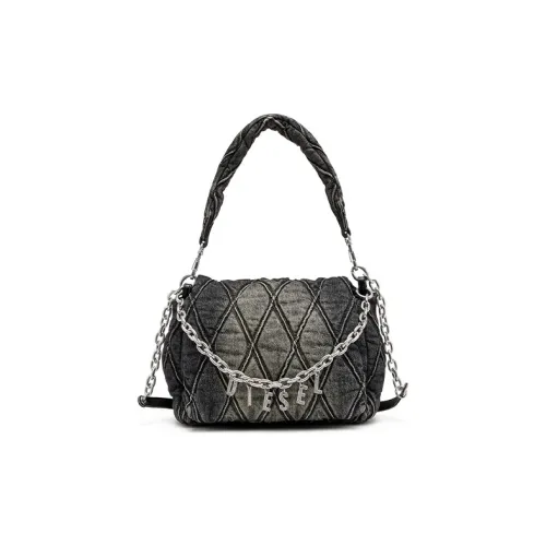 DIESEL Charm D L Denim Shoulder Bag