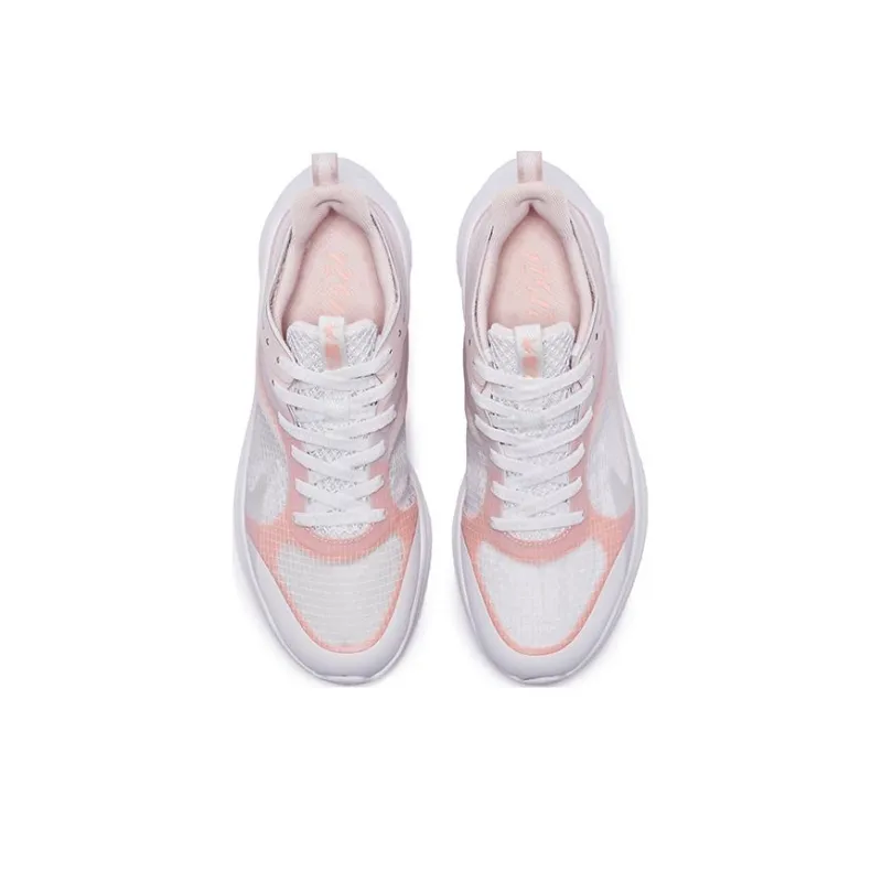 QIAODAN Light Speed 1.0 Cushioning Slip Resistant Low Top Running Shoes Women's White Pink-2