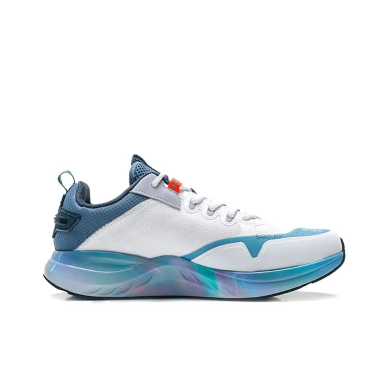 QIAODAN Cushioning, Slip Resistant, And Abrasion Resistant Low Top Running Shoes Men's White Blue Red-1
