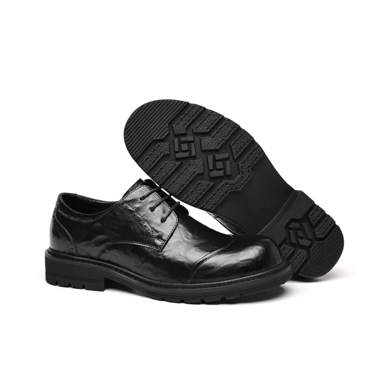 LUOGOKS Men's Casual Shoes Men Low Top Black-4
