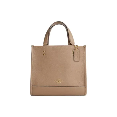 COACH Dempsey Cow Leather Tote Bag Shopping Bag Shoulder Bag Crossbody Bag Handbag Medium Size Women's Taupe