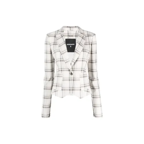 Patrizia Pepe One-button Check-pattern Blazer