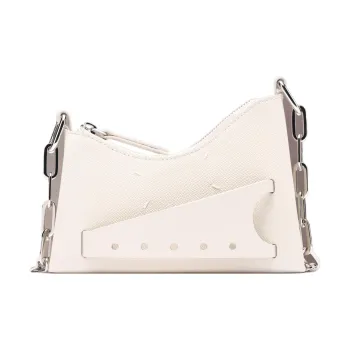 Maison Margiela Grained Calfskin Crossbody Bag, Shoulder Bag Women's White