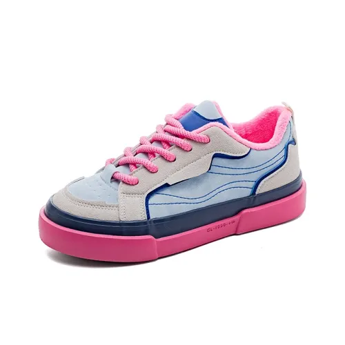 DD&OO Skateboard Shoes Women's Low-Top Light Blue