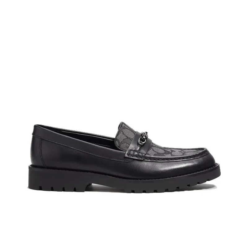 COACH Signature Jacquard Loafers Men's Black-1