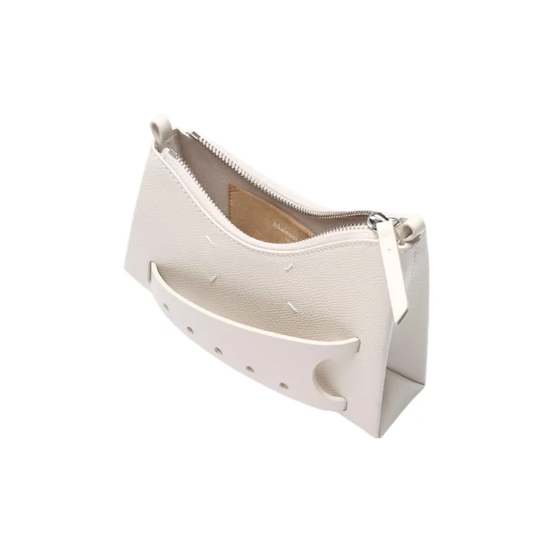 Maison Margiela Grained Calfskin Crossbody Bag, Shoulder Bag Women's White-3