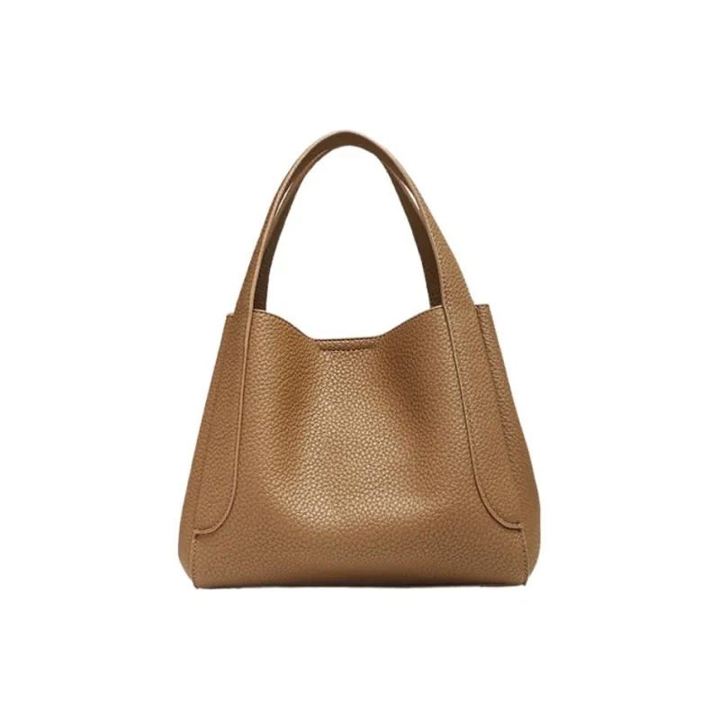 BASTO PU Leather Handheld Shoulder Bag Crossbody Bag Small Size Women's Dark Brown/Yellow/Green/Ecru-3