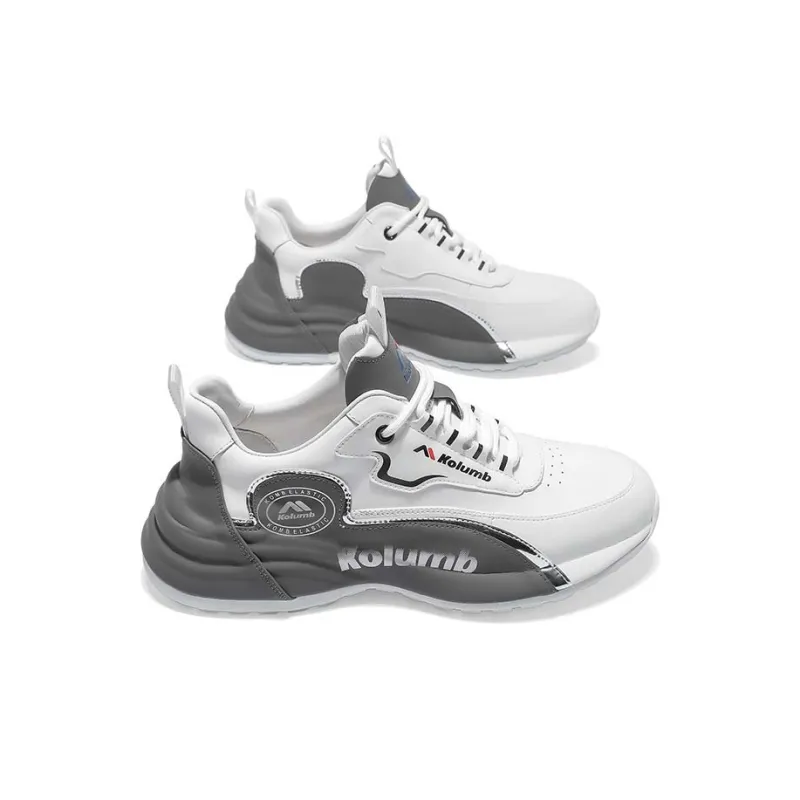 KOLUMB Cushioning Low Top Outdoor Shoes Men's White Gray-1