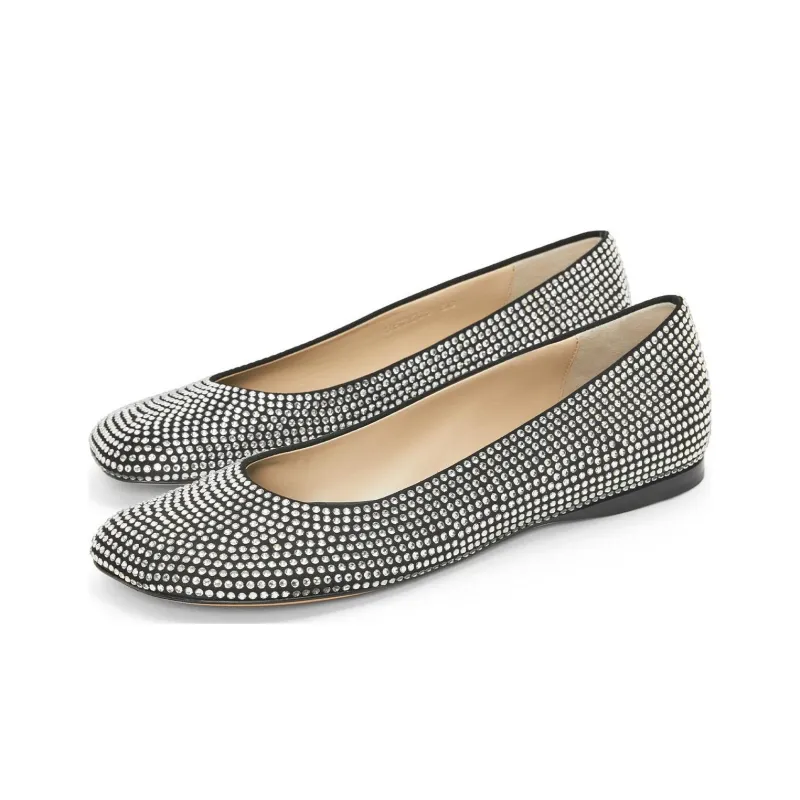 LOEWE Toy Rhinestone-embellished Ballerina Shoes-3