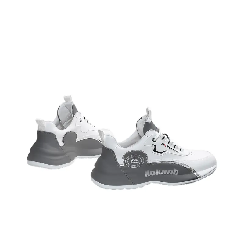 KOLUMB Cushioning Low Top Outdoor Shoes Men's White Gray-5